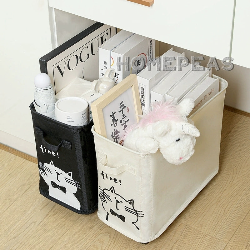Rumah Home Foldable Oxford Cloth Storage Basket With Universal Wheels