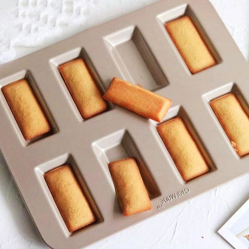 Rumahhome 6/8 Cups Financier Cake Mold Biscuit Mould Non-stick Metal Bakeware Carbon Steel Baking Mould Chocolate Mould