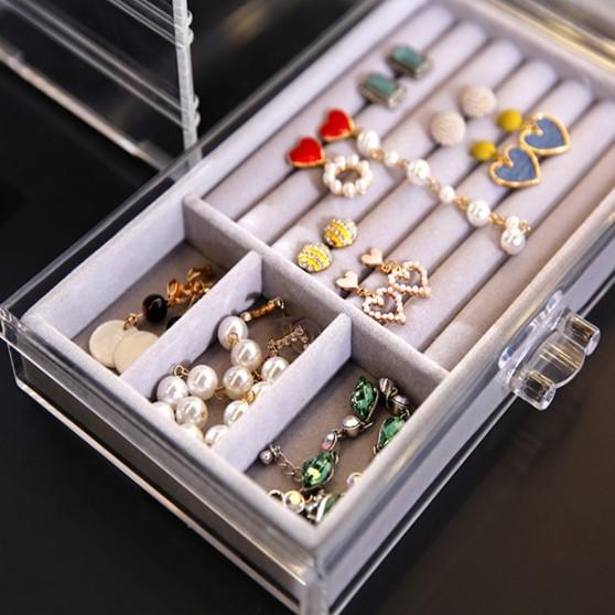 Rumahhome Jewellery Box Jewellery Organiser Jewellery Storage Box Accessories Organiser Velvet