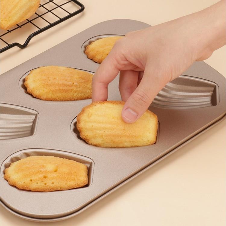 Rumahhome 6/8 Cups Financier Cake Mold Biscuit Mould Non-stick Metal Bakeware Carbon Steel Baking Mould Chocolate Mould