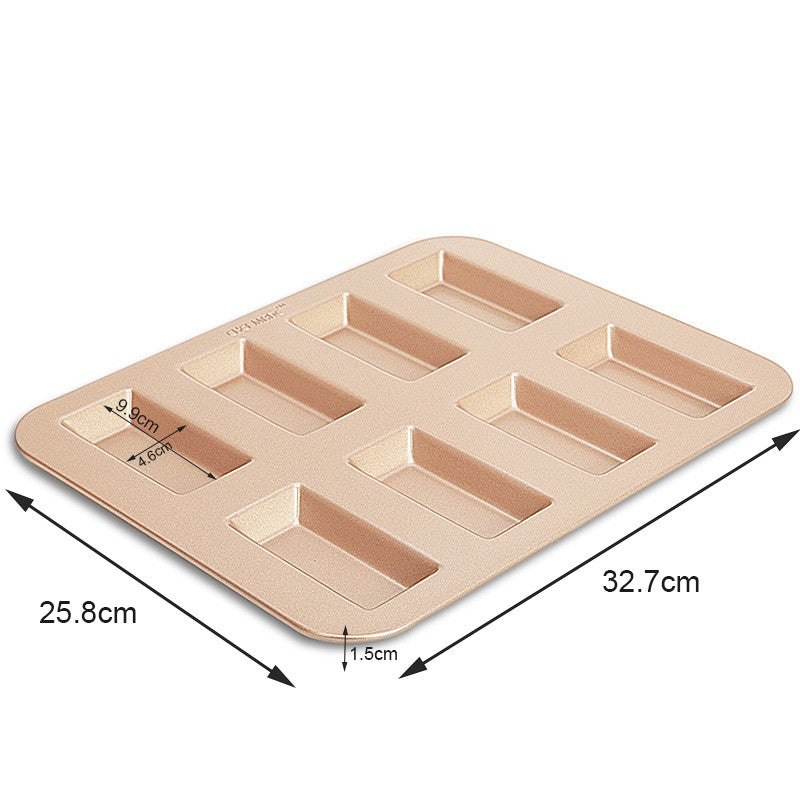 Rumahhome 6/8 Cups Financier Cake Mold Biscuit Mould Non-stick Metal Bakeware Carbon Steel Baking Mould Chocolate Mould