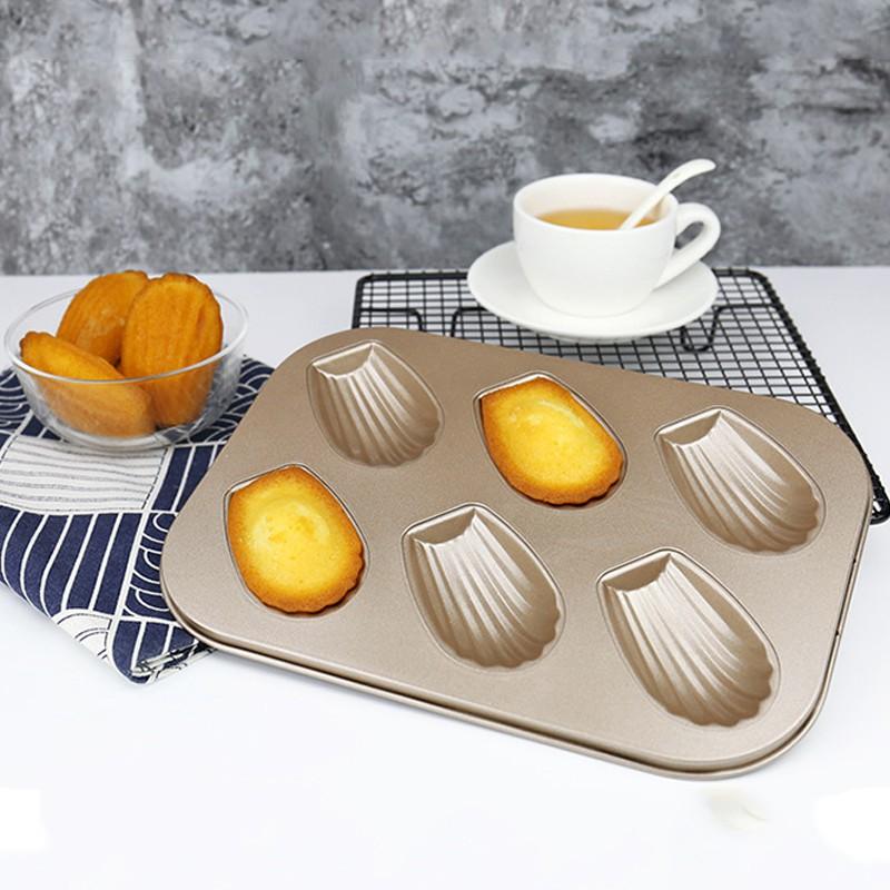 Rumahhome 6/8 Cups Financier Cake Mold Biscuit Mould Non-stick Metal Bakeware Carbon Steel Baking Mould Chocolate Mould