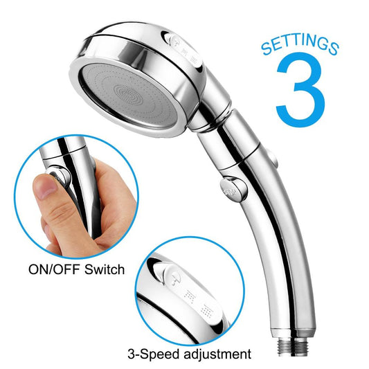 (SG Stock)Rumahhome High Pressure Shower Head 360 Degrees Rotating Boosting Spray Handheld Shower Head
