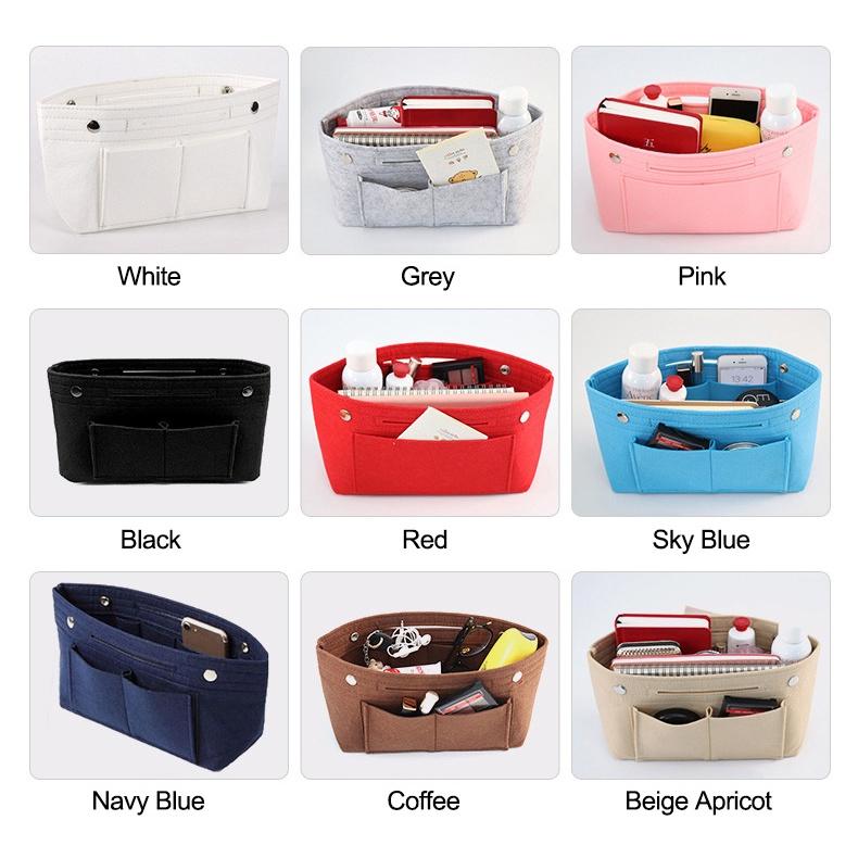 Rumahhome Felt Lined Bag Women's Toiletry Bag Multi Function Storage Bag Portable Liner Bag For Tote Bag