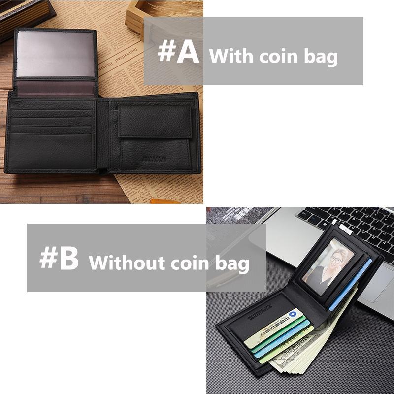 [ready stock]JINBAOLAI Genuine Leather Wallet Fashion Short Bifold Men Casual Soild Male Wallets With Coin Pocket Purses