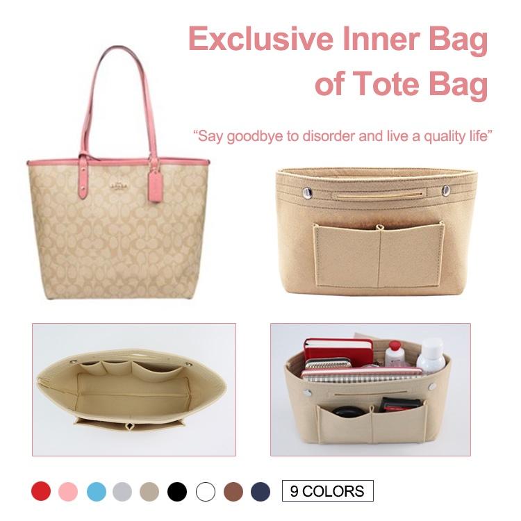 Rumahhome Felt Lined Bag Women's Toiletry Bag Multi Function Storage Bag Portable Liner Bag For Tote Bag