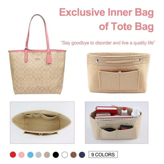 Rumahhome Felt Lined Bag Women's Toiletry Bag Multi Function Storage Bag Portable Liner Bag For Tote Bag