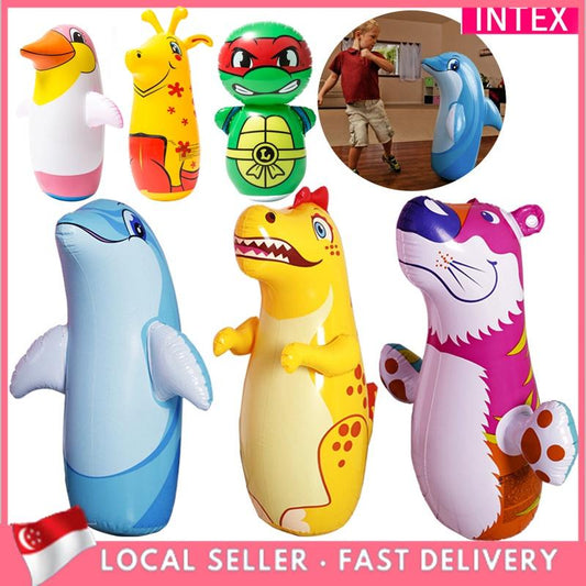 SG Rumahhome Kids 3D Inflatable Tumbler Toy Children Cartoon Animal Blow Up Toys Family Interactive Games