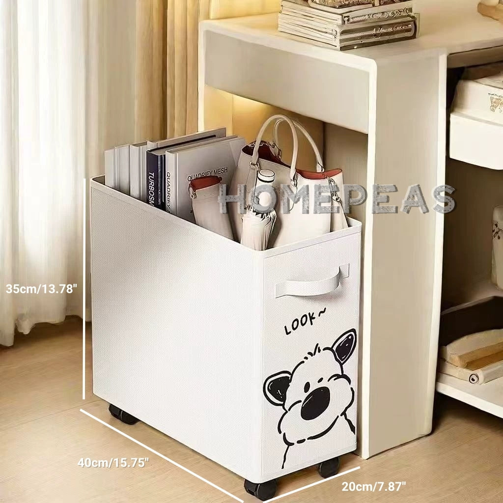 Rumah Home Foldable Oxford Cloth Storage Basket With Universal Wheels