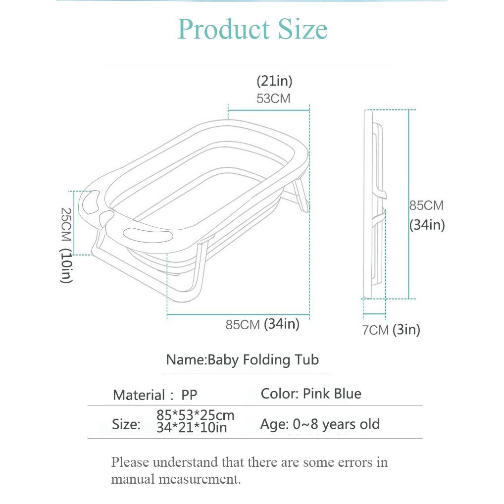 Rumahhome_Baby Bathing Bathtub Foldable Shower Basin Newborn Baby Bathtub with Temp Sensor/Infant/Children