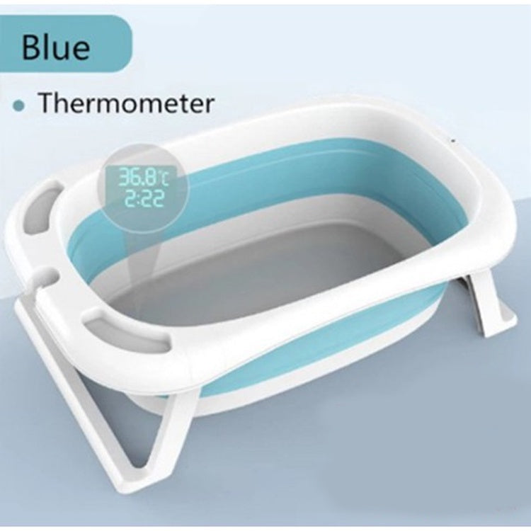 Rumahhome_Baby Bathing Bathtub Foldable Shower Basin Newborn Baby Bathtub with Temp Sensor/Infant/Children