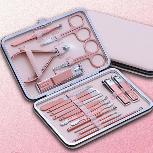 Rumahhome  fit Manicure Stainless Steel Nail Clippers Hygiene set Nail Cutter Nail Tool Set