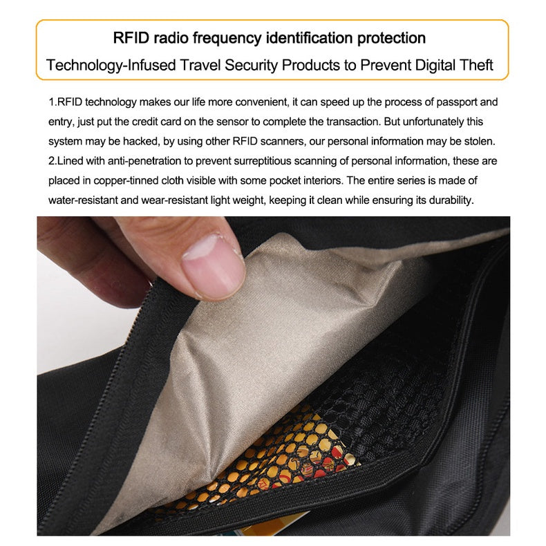Travel Money Belt Sport Waist Wallet RFID Blocking Anti-Theft Passport for Men & Women