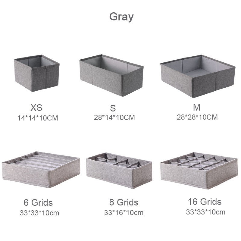 Minimalist Foldable Linen Drawer Organiser - Wardrobe Storage Box for Clothes, Undergarments | Multi-Drawer Dividers
