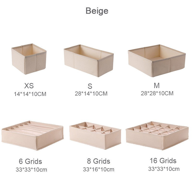 Minimalist Foldable Linen Drawer Organiser - Wardrobe Storage Box for Clothes, Undergarments | Multi-Drawer Dividers