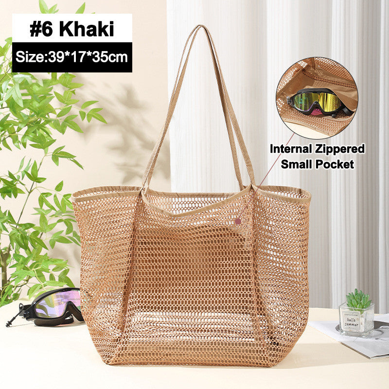 Mesh Shower Caddy Portable Large Bathroom Tote Bag Durable with Pockets  for Travel, College Dorm