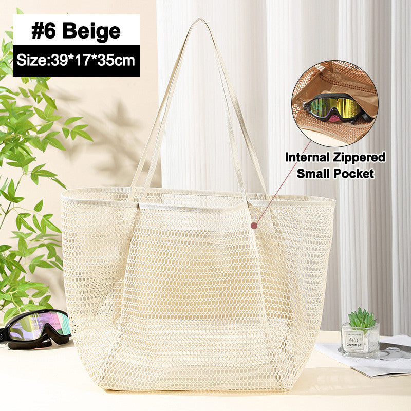 Mesh Shower Caddy Portable Large Bathroom Tote Bag Durable with Pockets  for Travel, College Dorm