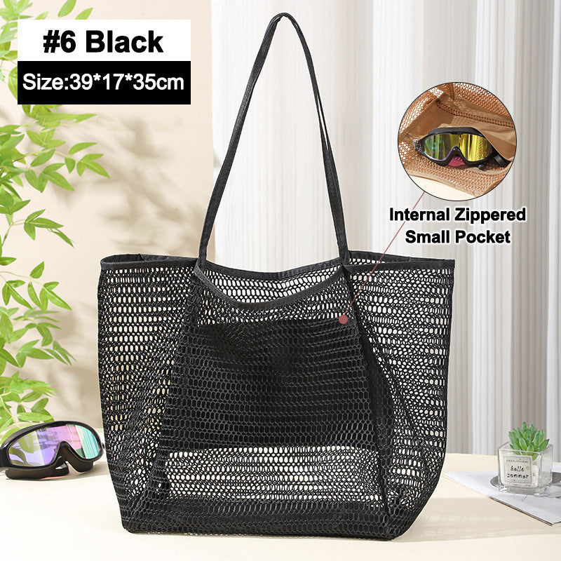 Mesh Shower Caddy Portable Large Bathroom Tote Bag Durable with Pockets  for Travel, College Dorm