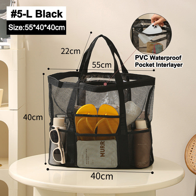 Mesh Shower Caddy Portable Large Bathroom Tote Bag Durable with Pockets  for Travel, College Dorm