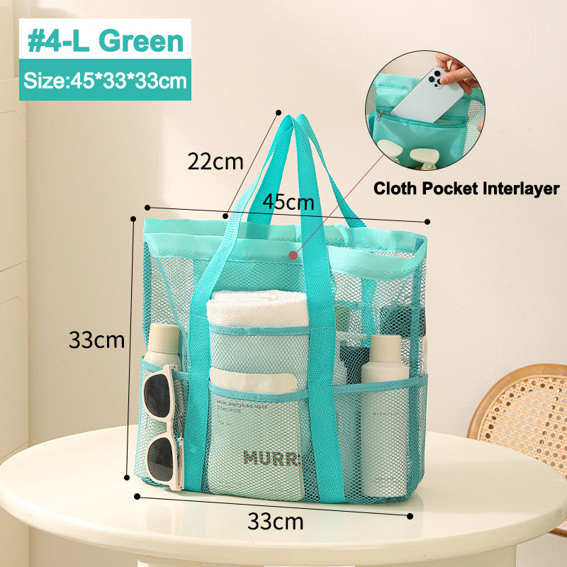 Mesh Shower Caddy Portable Large Bathroom Tote Bag Durable with Pockets  for Travel, College Dorm
