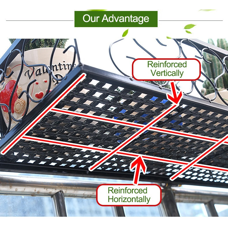 Elegant Hanging Flower Pot Rack - Stylish Balcony Planter Stand with Railing Basket | Ideal for Indoor & Outdoor Gardens