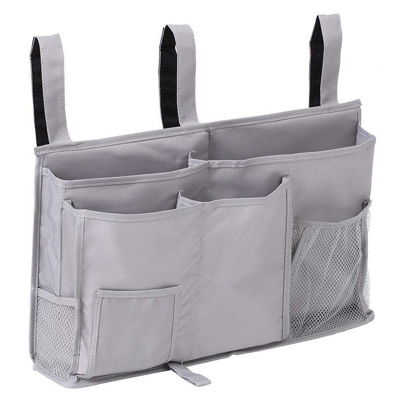 Multi-Pocket Bedside Hanging Bag | Organiser for Diapers, Bottles, Phone, Magazine | Fits Chair Bunks Cabin SG