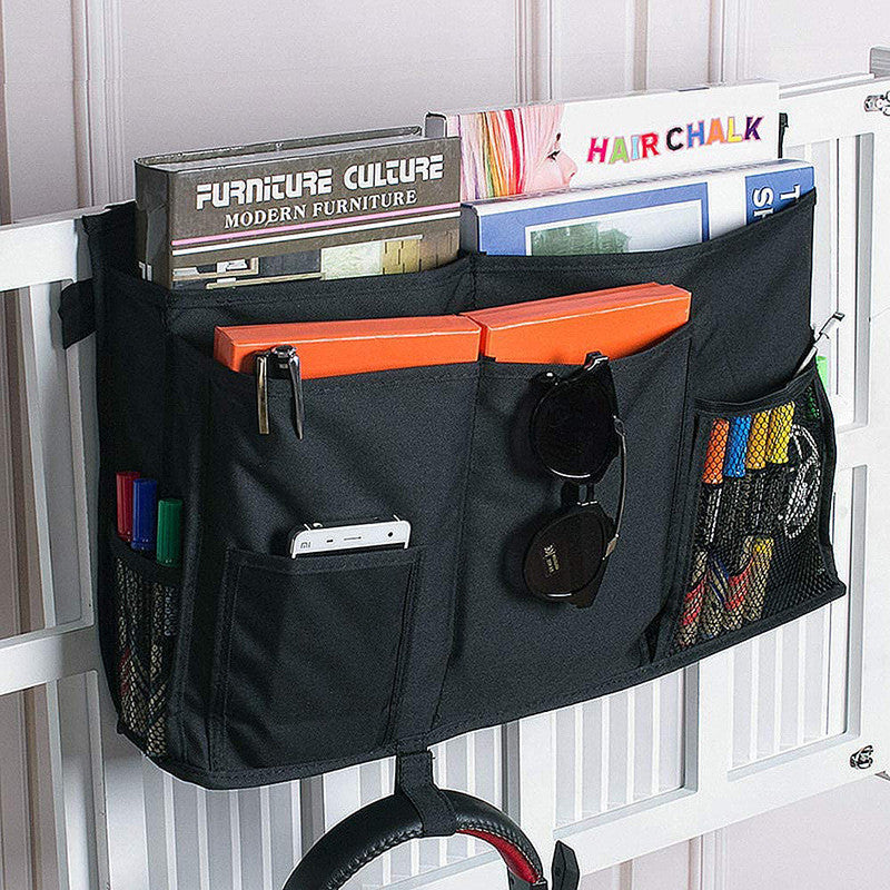 Multi-Pocket Bedside Hanging Bag | Organiser for Diapers, Bottles, Phone, Magazine | Fits Chair Bunks Cabin SG