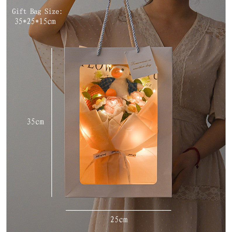 Sunflower Crochet Flowers Handmade Eternal Bouquets for Wedding House Warming Graduation Gifts