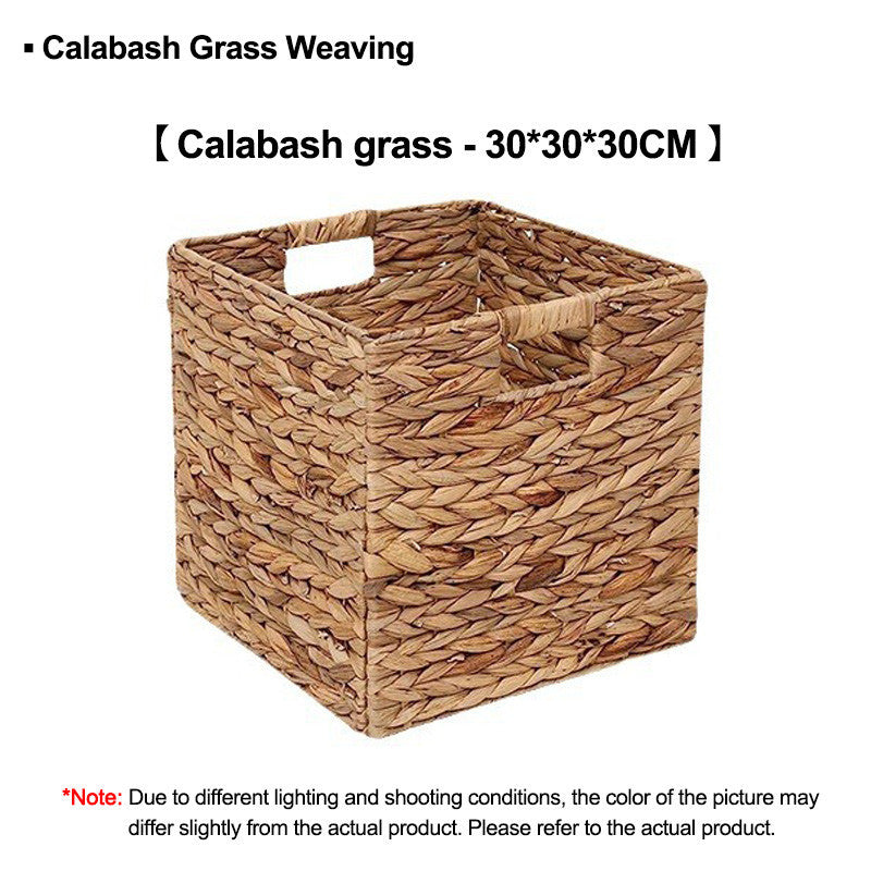 Foldable Rattan Basket - Hand-Woven Storage Solution | Stylish Toy & Clothing Organizer - Eco-Friendly Design