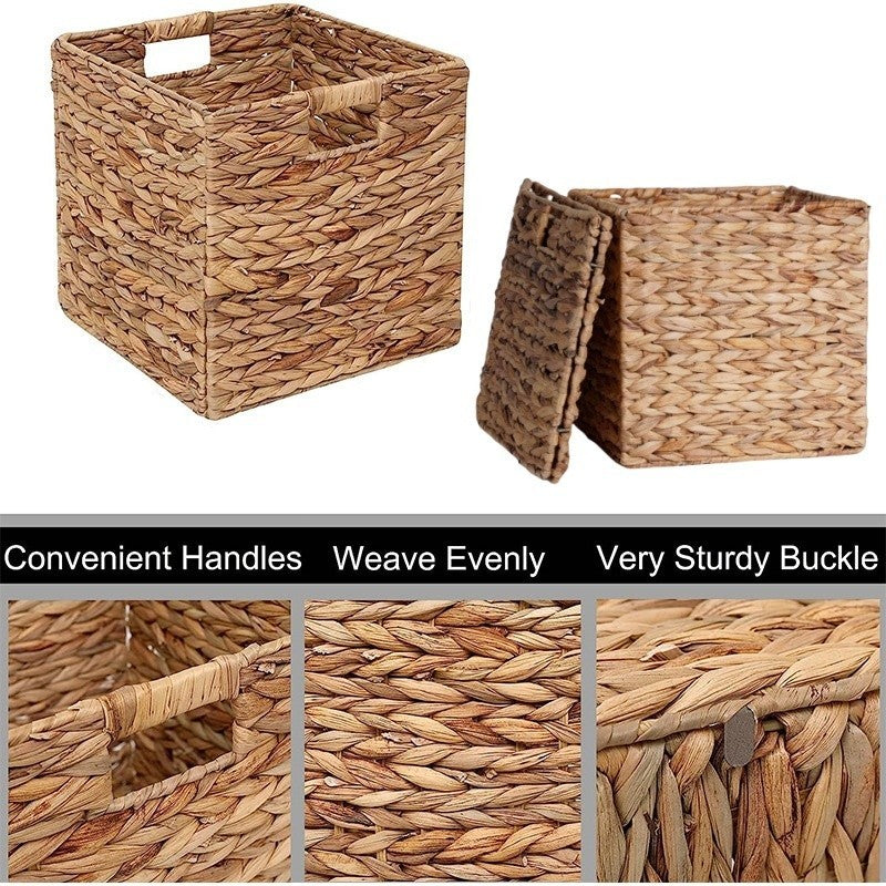Foldable Rattan Basket - Hand-Woven Storage Solution | Stylish Toy & Clothing Organizer - Eco-Friendly Design