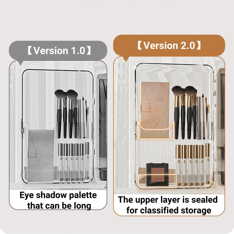 Luxury Clear Cosmetic Table Organiser - Dustproof Transparent Makeup Storage Box Desktop Organiser