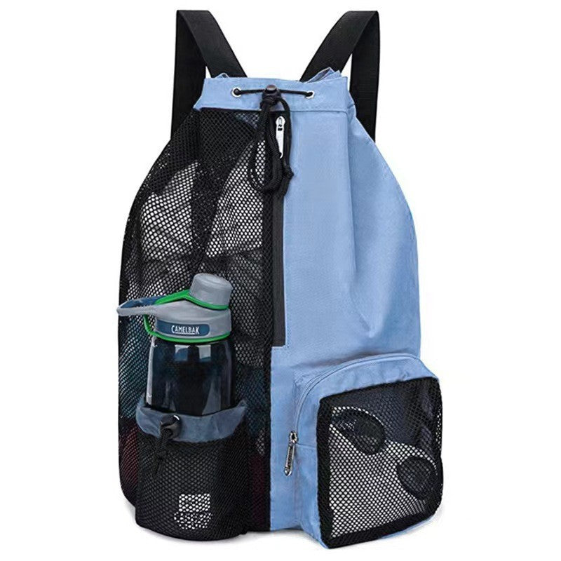Waterproof Swim Backpack - Mesh Gym Beach Storage Bag Wet Dry Separate, Durable Nylon Drawstring for Travel & Sports