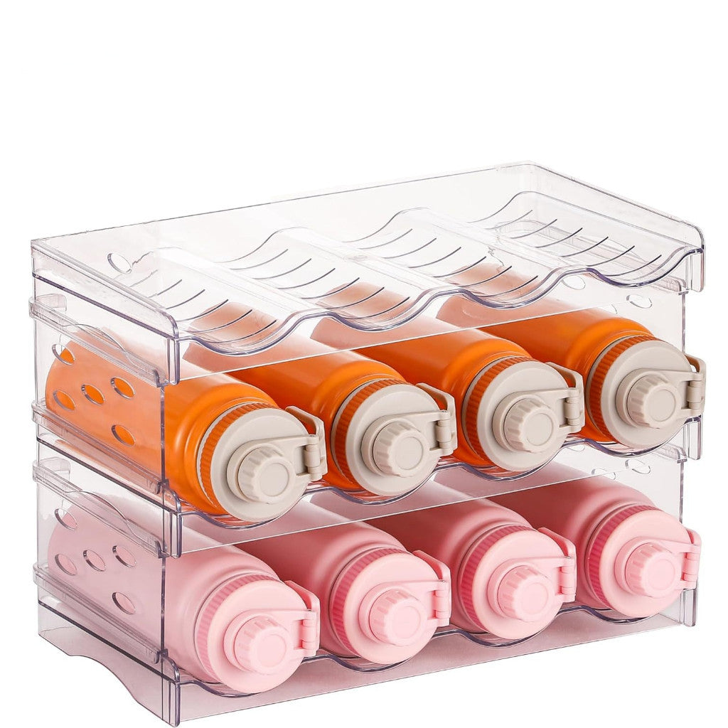 Wine Rack Water Flask Bottle Organizer Thermos Holder Multi-layer Transparent Fridge Organiser