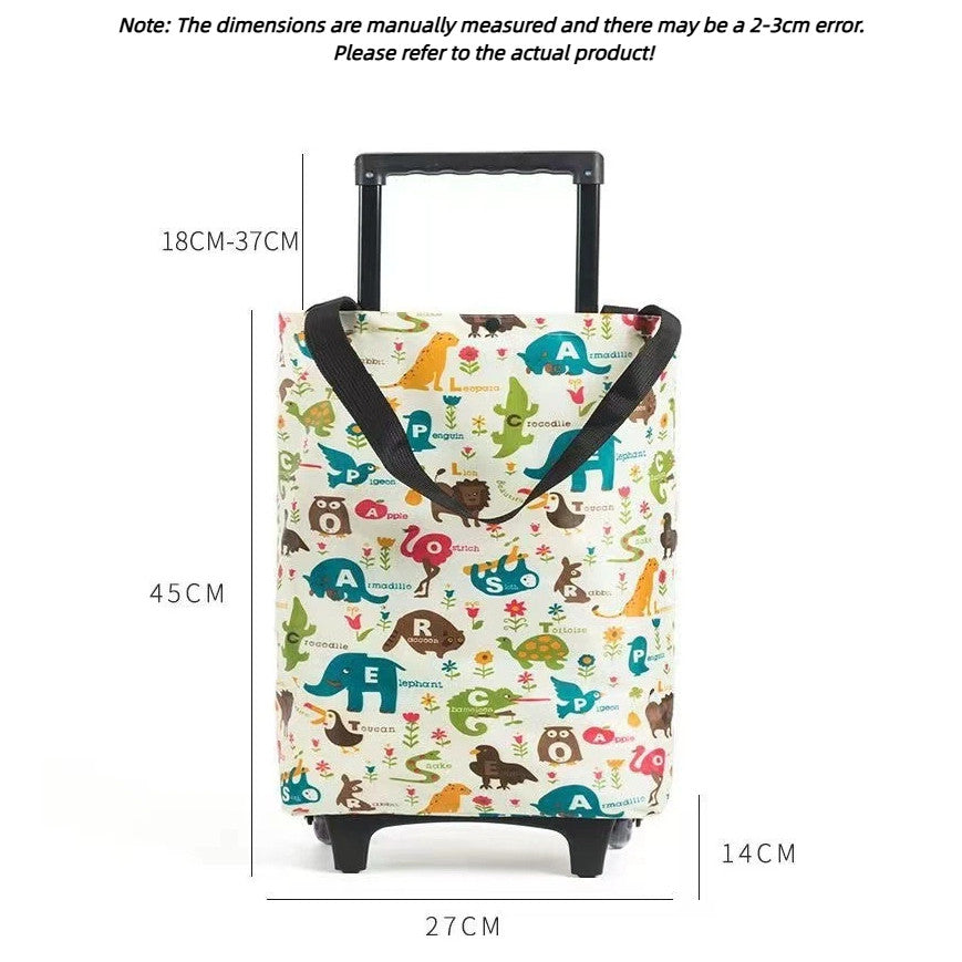 Foldable Waterproof Shopping Trolley Bag 20kg Lightweight, Wheeled Grocery Cart for Market & Supermarket