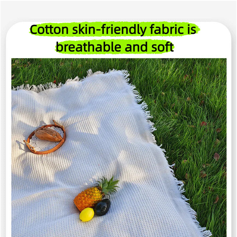 Outdoor Picnic Camping Mat Foldable Tablecloth INS White Blanket For Lawn Beach Travel, Car
