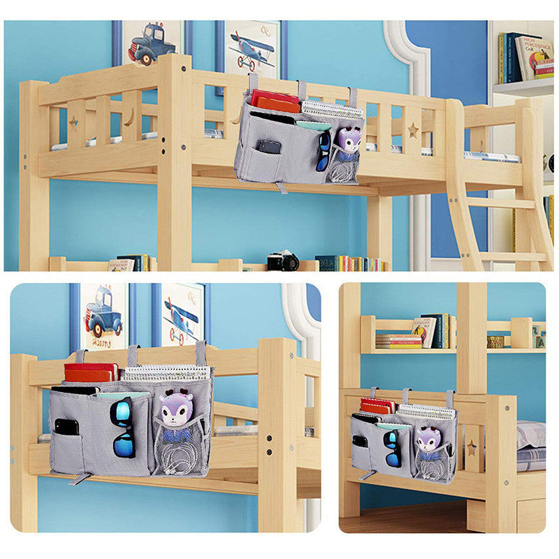 Multi-Pocket Bedside Hanging Bag | Organiser for Diapers, Bottles, Phone, Magazine | Fits Chair Bunks Cabin SG