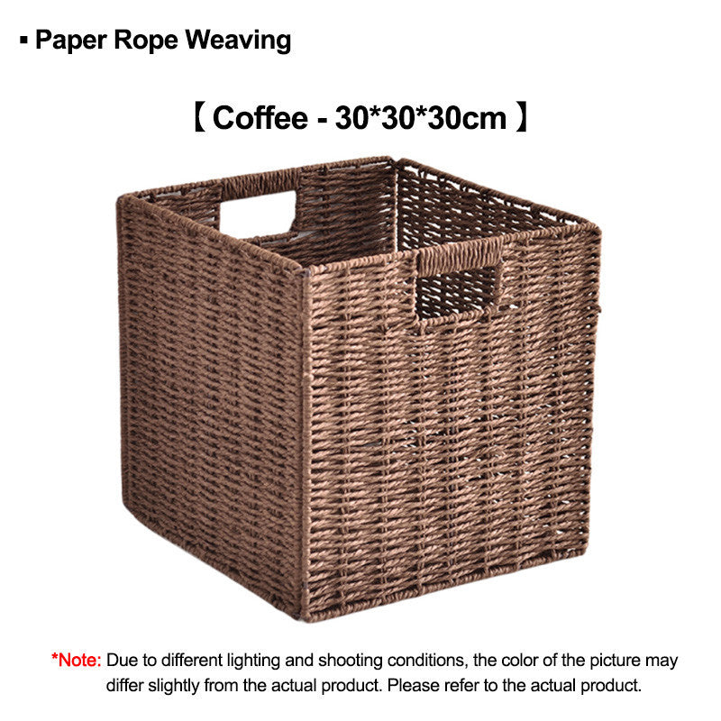 Foldable Rattan Basket - Hand-Woven Storage Solution | Stylish Toy & Clothing Organizer - Eco-Friendly Design