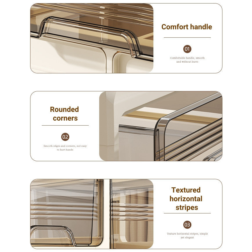 Dustproof Cosmetic Storage Organiser with Drawers - Skincare & Makeup Vanity Table Organizer,  Transparent Desktop Box