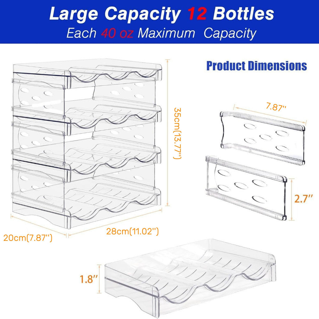 Wine Rack Water Flask Bottle Organizer Thermos Holder Multi-layer Transparent Fridge Organiser