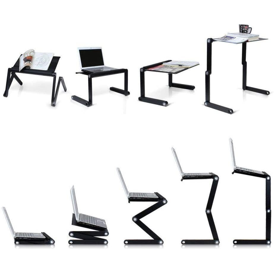 Foldable Adjustable Laptop Stand with Vented Aluminum, Portable for Desk & Bed, Tablet Stand