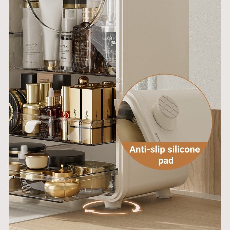 Luxury Clear Cosmetic Table Organiser - Dustproof Transparent Makeup Storage Box Desktop Organiser