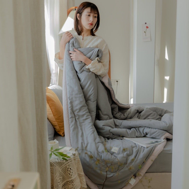 Japanese Minimalist Aircon Quilt - Super Soft Cotton Comforter | Single/Queen/King | Washable Lightweight Blanket