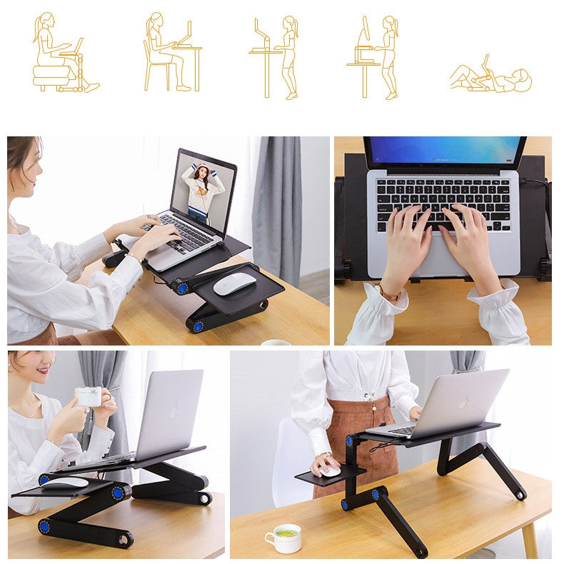 Foldable Adjustable Laptop Stand with Vented Aluminum, Portable for Desk & Bed, Tablet Stand