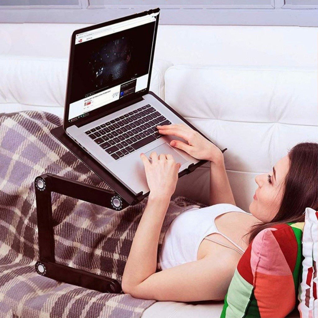 Foldable Adjustable Laptop Stand with Vented Aluminum, Portable for Desk & Bed, Tablet Stand
