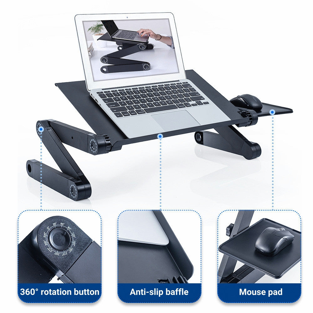 Foldable Adjustable Laptop Stand with Vented Aluminum, Portable for Desk & Bed, Tablet Stand