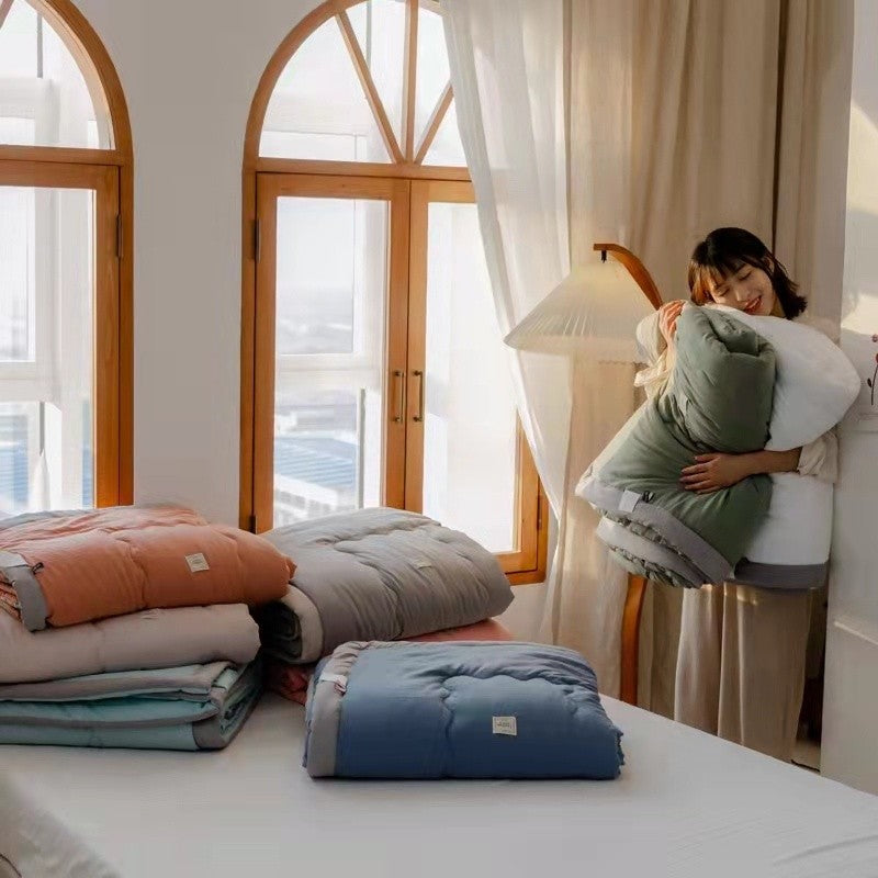 Japanese Minimalist Aircon Quilt - Super Soft Cotton Comforter | Single/Queen/King | Washable Lightweight Blanket