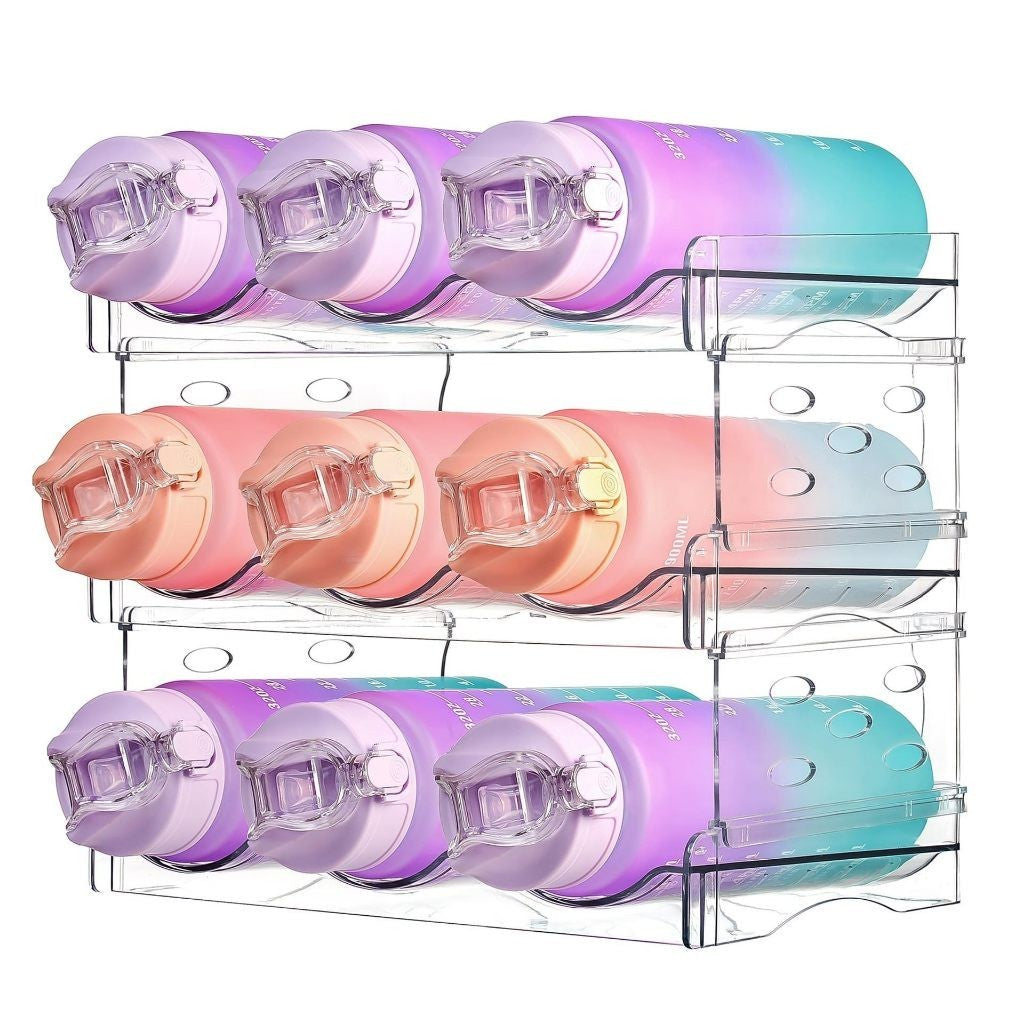 Wine Rack Water Flask Bottle Organizer Thermos Holder Multi-layer Transparent Fridge Organiser