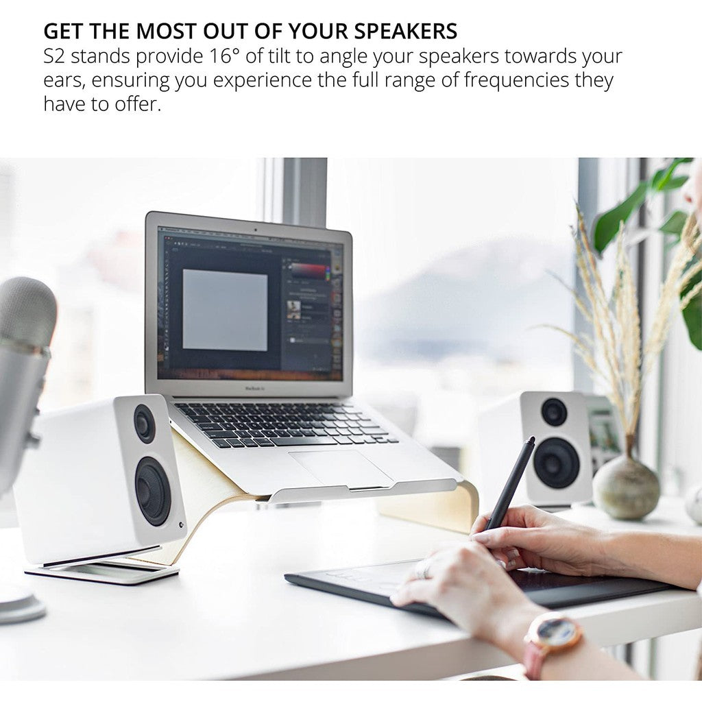 Desktop Speaker Holder Anti-Vibration Metal Speaker Stands for Small Speakers | Desktop Holder