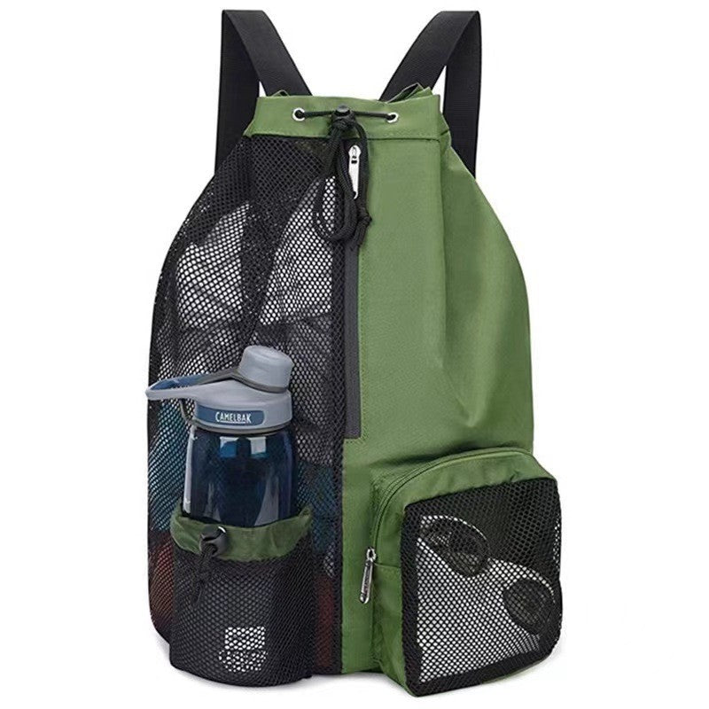 Waterproof Swim Backpack - Mesh Gym Beach Storage Bag Wet Dry Separate, Durable Nylon Drawstring for Travel & Sports