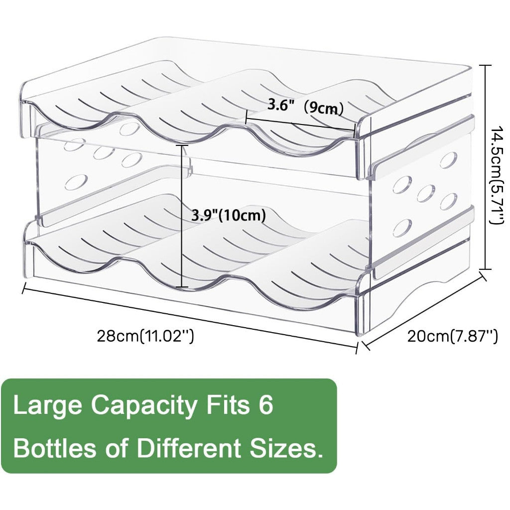 Wine Rack Water Flask Bottle Organizer Thermos Holder Multi-layer Transparent Fridge Organiser